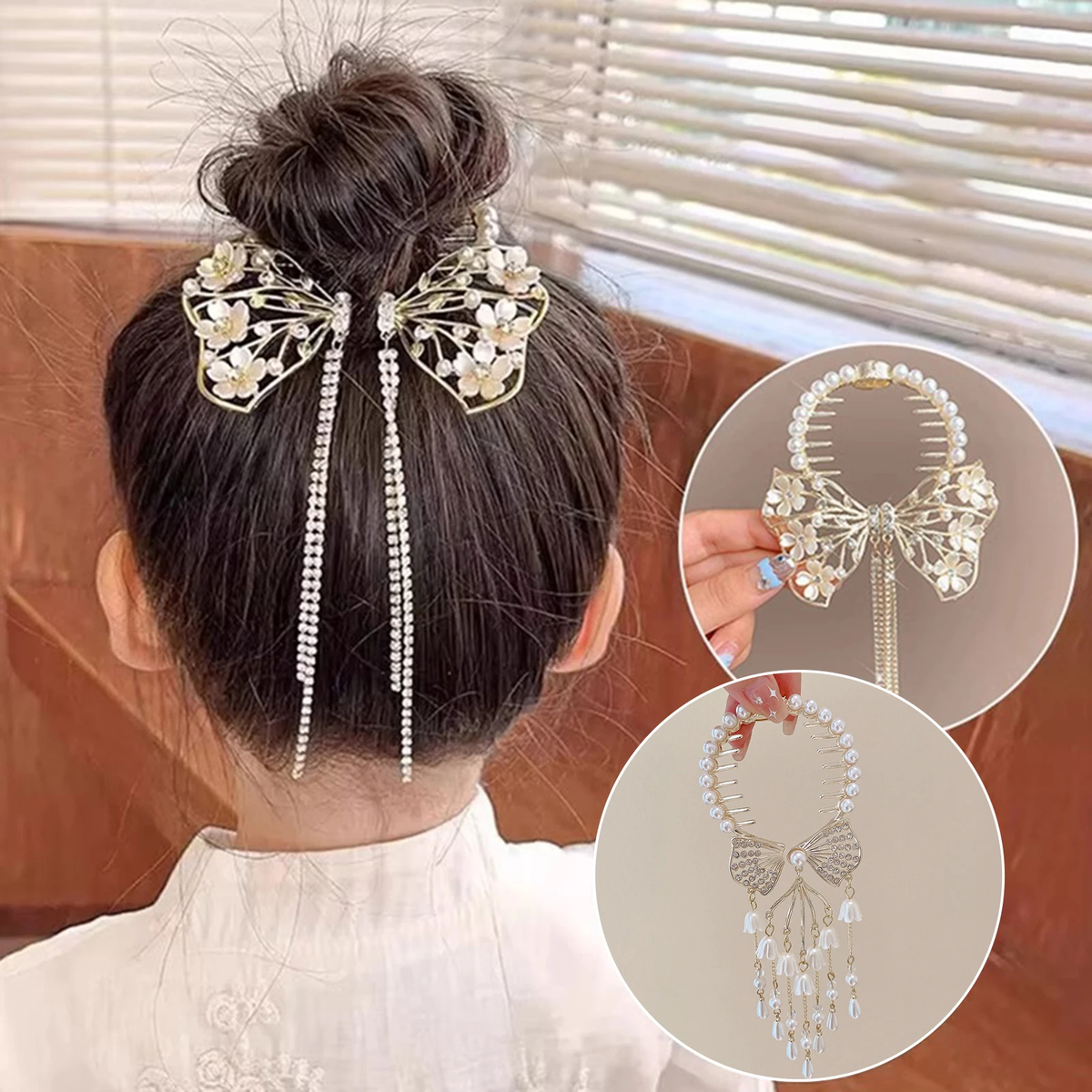 Decorative Hinged Ponytail Hair Clips
