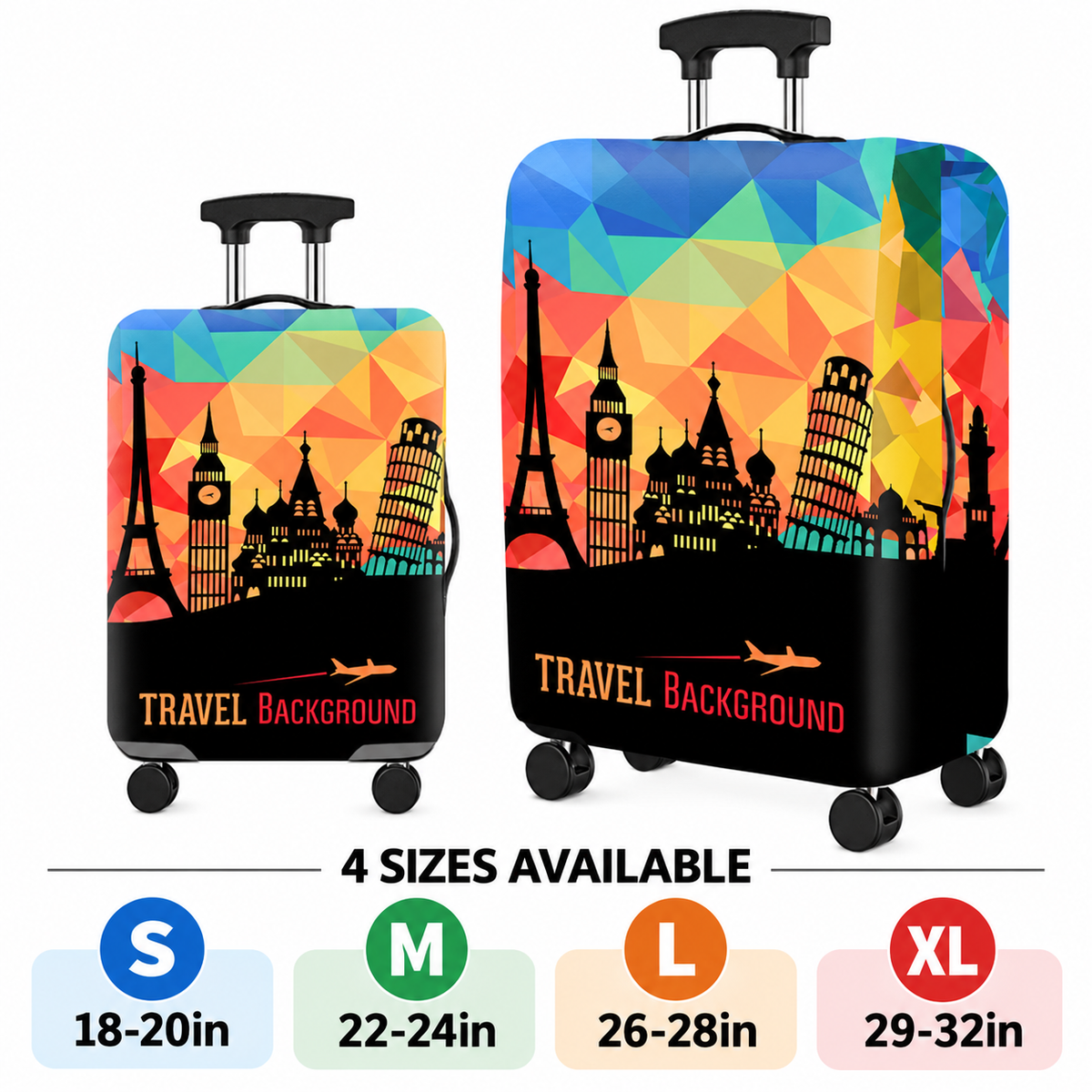 Printed Stretch Suitcase Cover