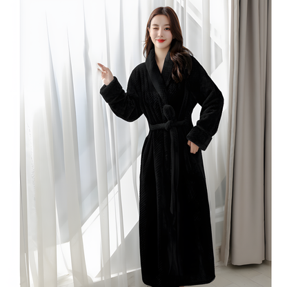 Women's Plush Hooded Bathrobe