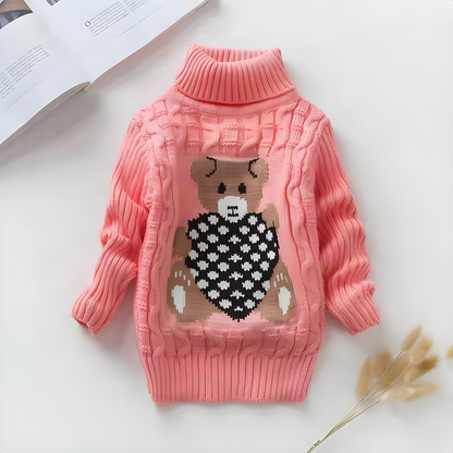 Bear Turtleneck Kids Sweater