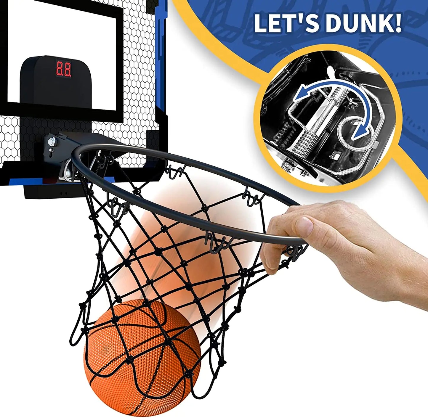 Väggmonterad ringbasketkorg för inomhusträning