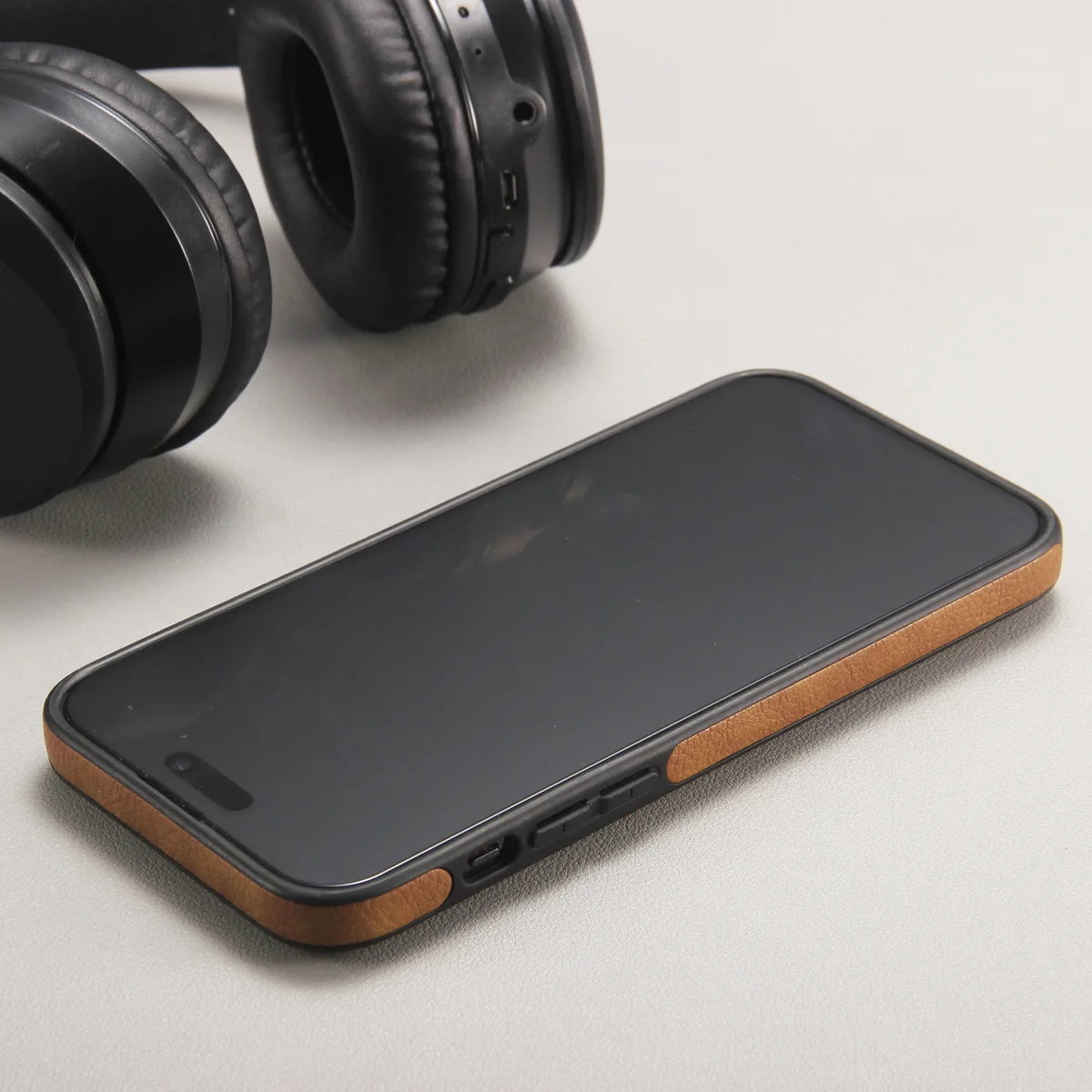 Leather-Texture Stand Case for iPhone 15 Pro Max