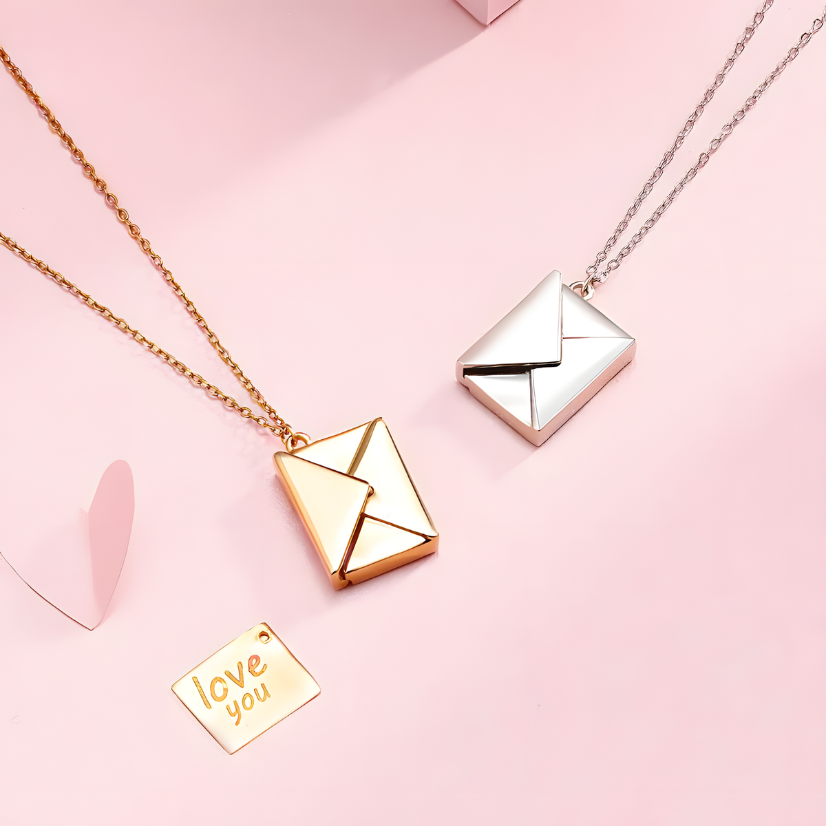 Opening Envelope Pendant Necklace