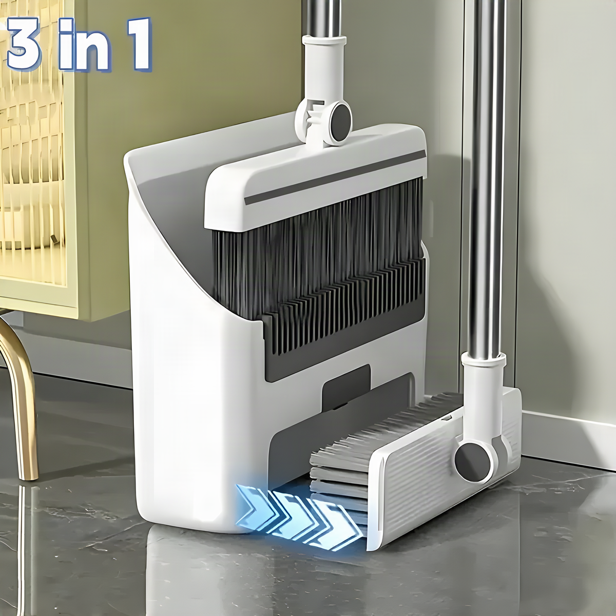 3-in-1 Broom and Dustpan Set