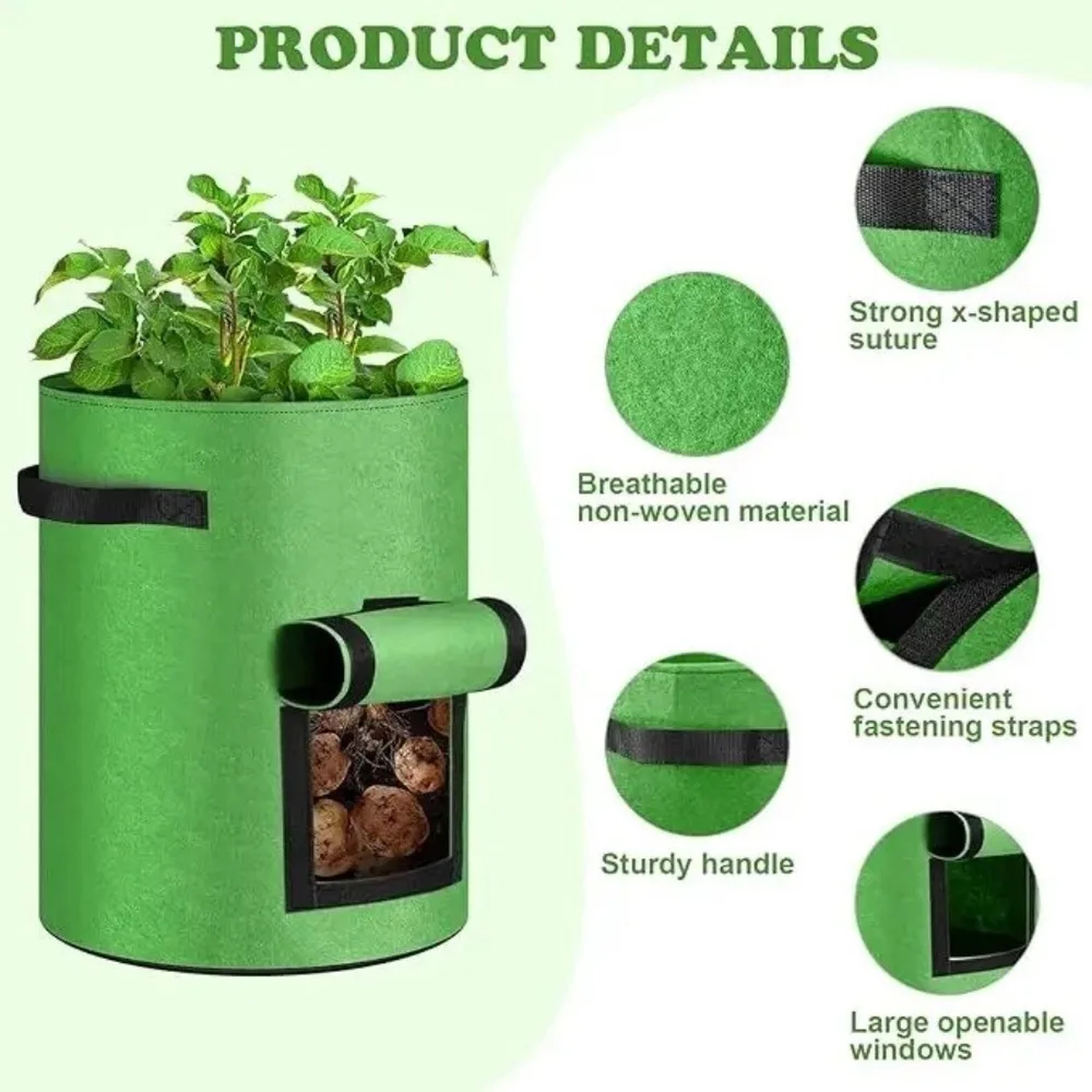 Felt Potato Grow Bag with Harvest Flap