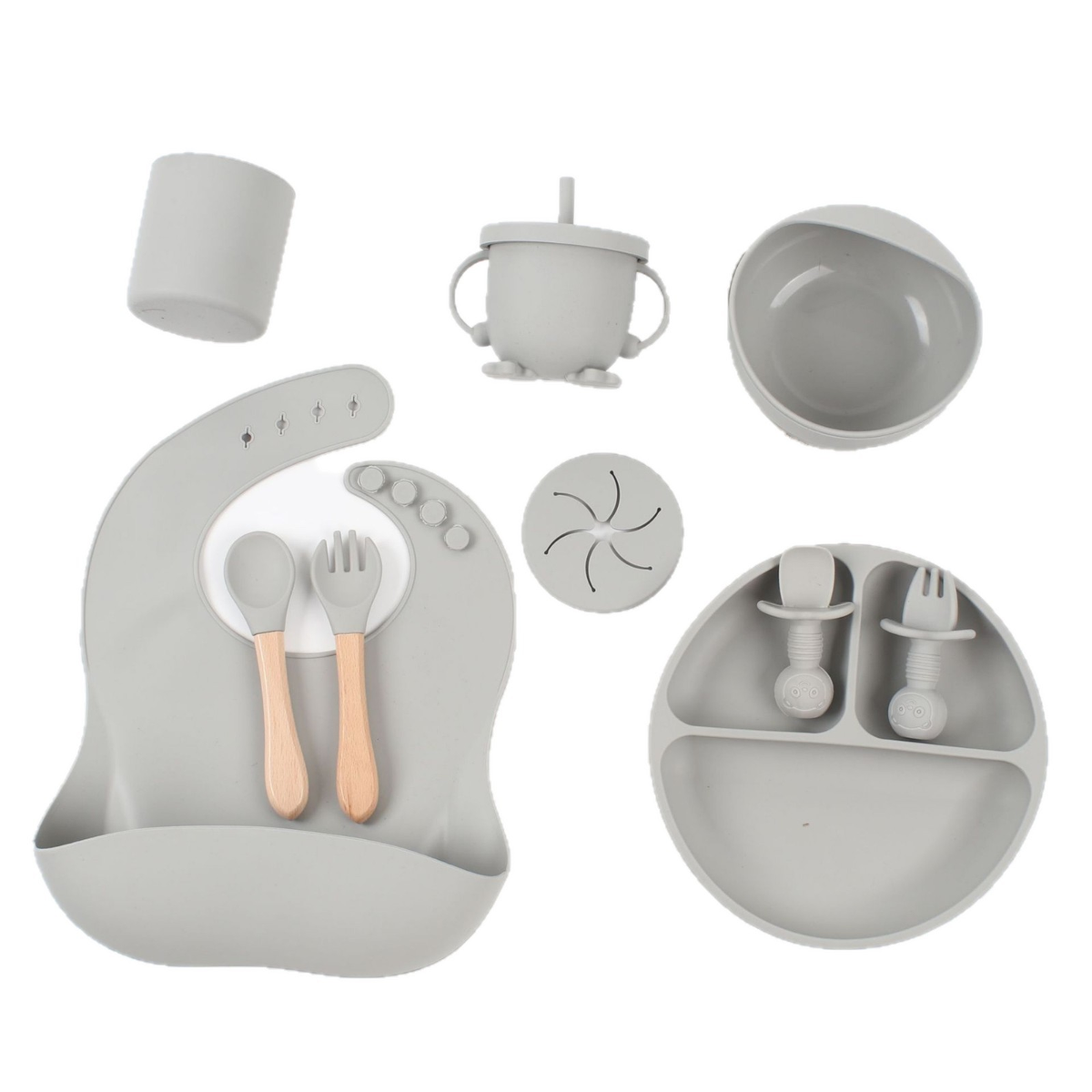 Ten-Piece Silicone Baby Feeding Set
