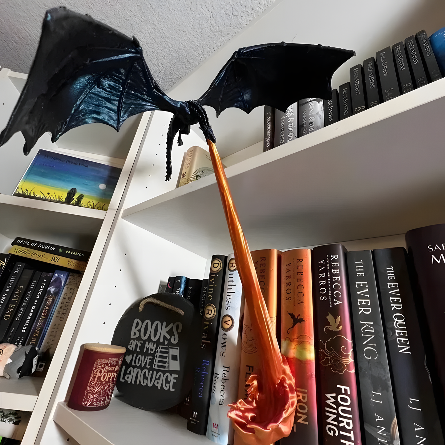 Fire-Breathing Dragon Bookshelf Statue