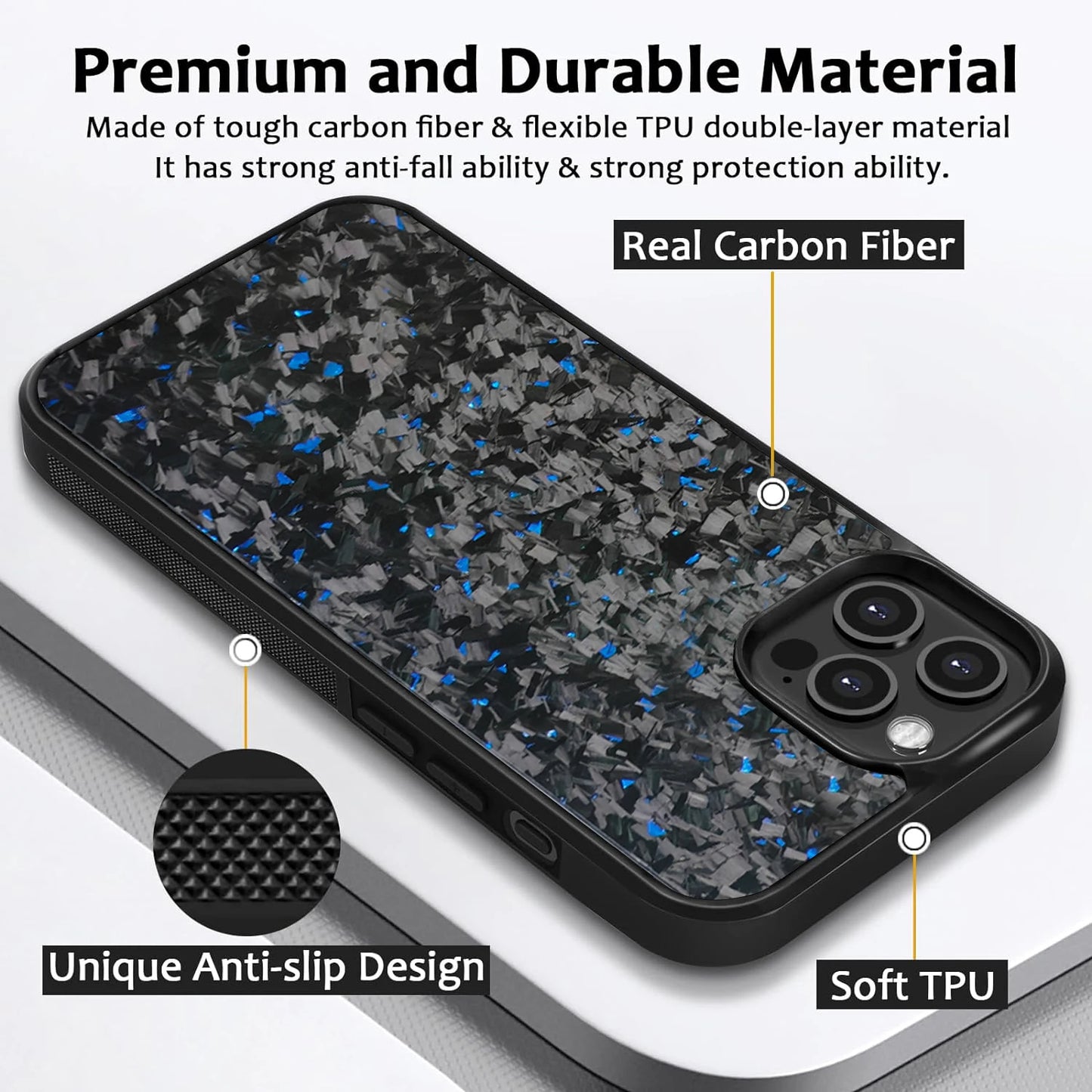 Smidd kolfiber TPU-telefonskal
