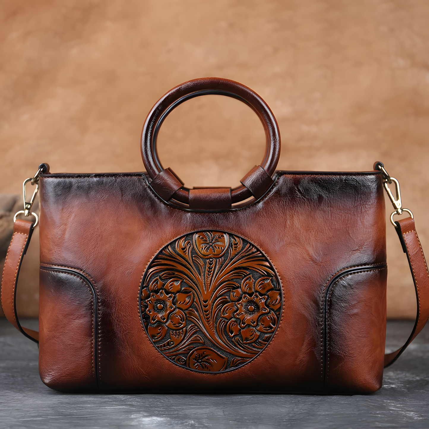 Embossed Crossbody Handbag