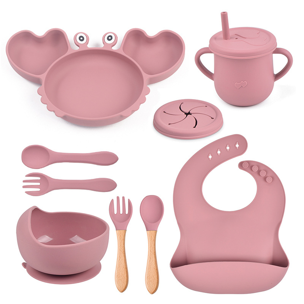 Silicone Crab Baby Feeding Set