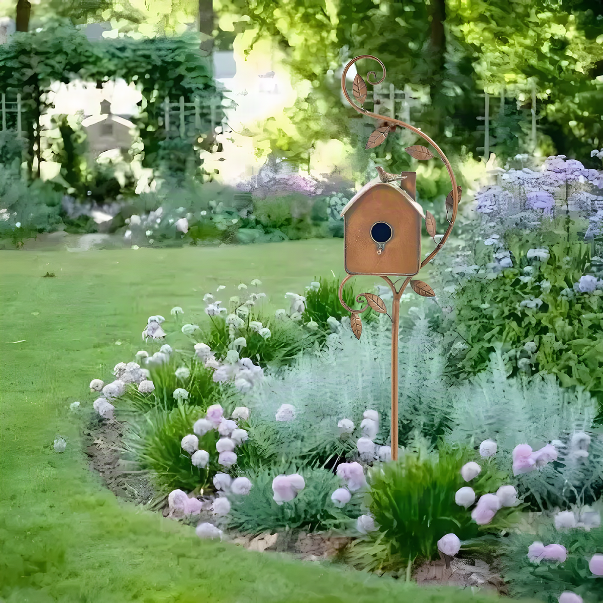 Metal Garden Birdhouse