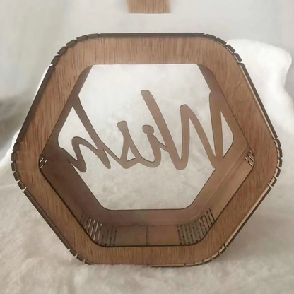 Hexagonal Wooden Wish Card Box