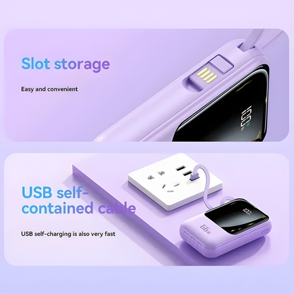66W Power Bank with Built-In Cable