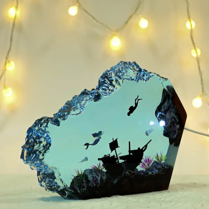 Mermaid Diver Resin Night Light