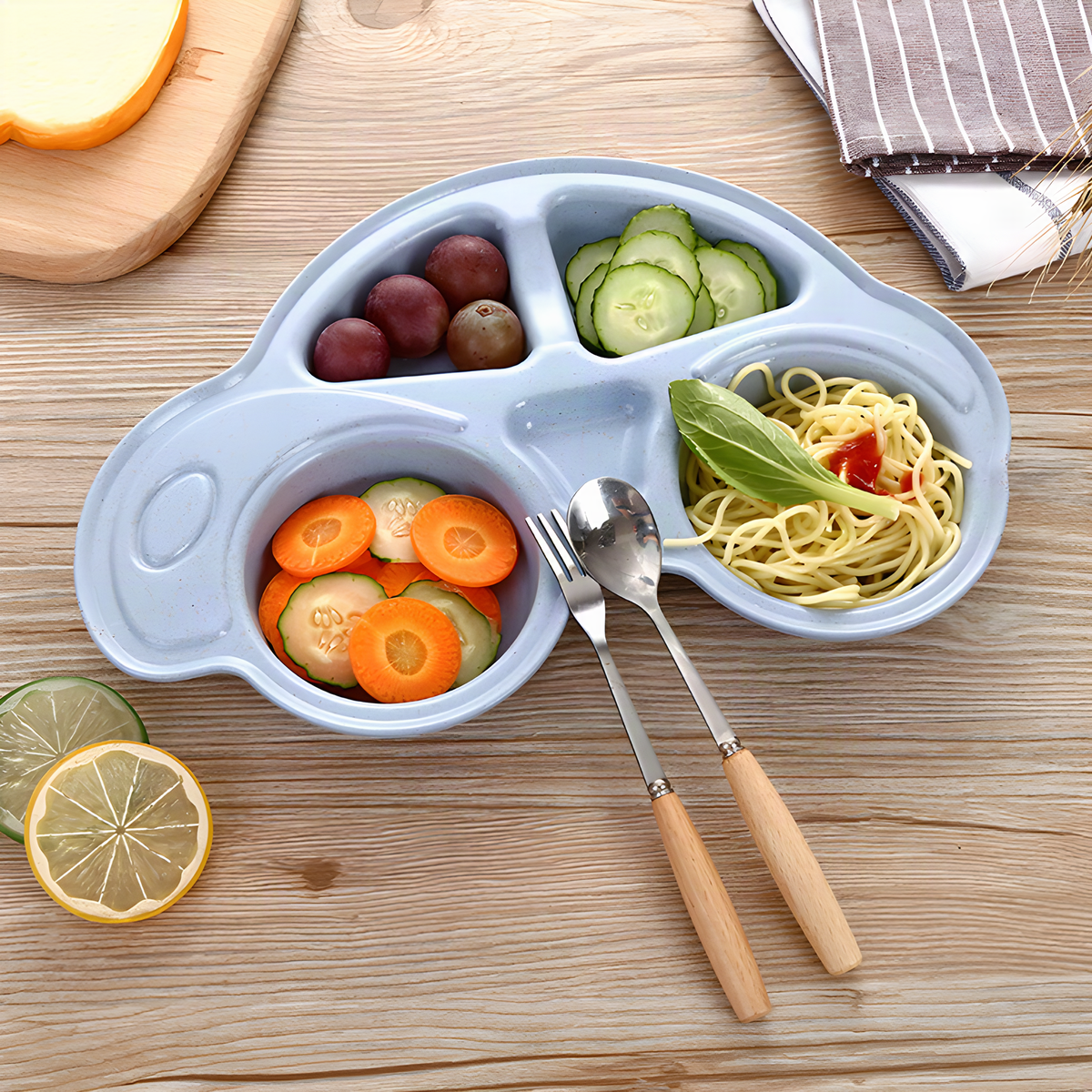 Car Shaped Divided Kids Bowl