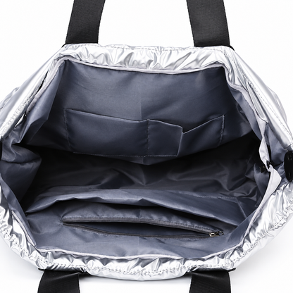 Glossy Quilted Travel Duffel Bag