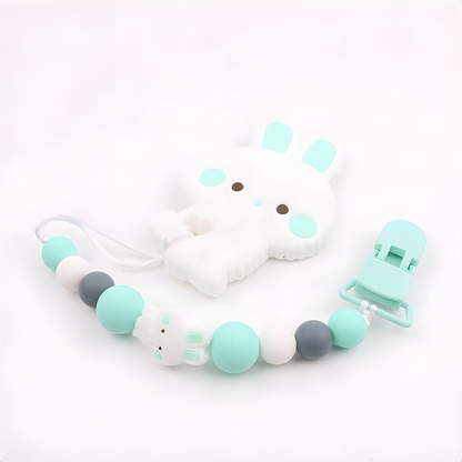 Bunny Teether and Pacifier Clip