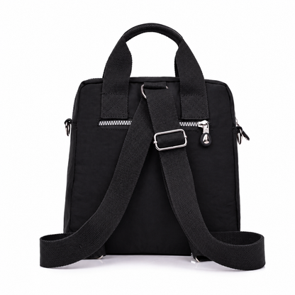 Multi-Pocket Nylon Convertible Backpack