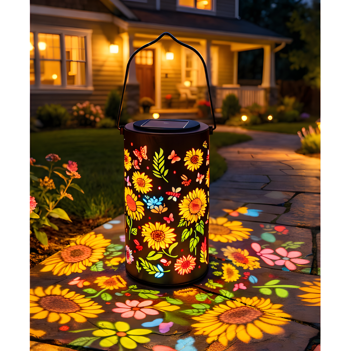 Solar Sunflower Projection Lantern