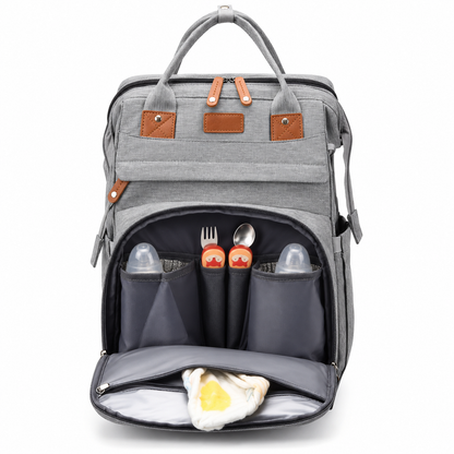 Expandable Diaper Backpack with Fold-Out Mat