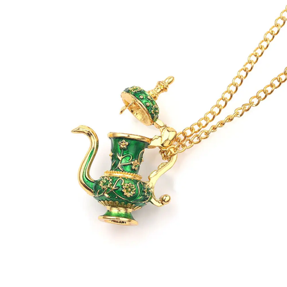 Enamel Tea Charm Necklaces and Studs