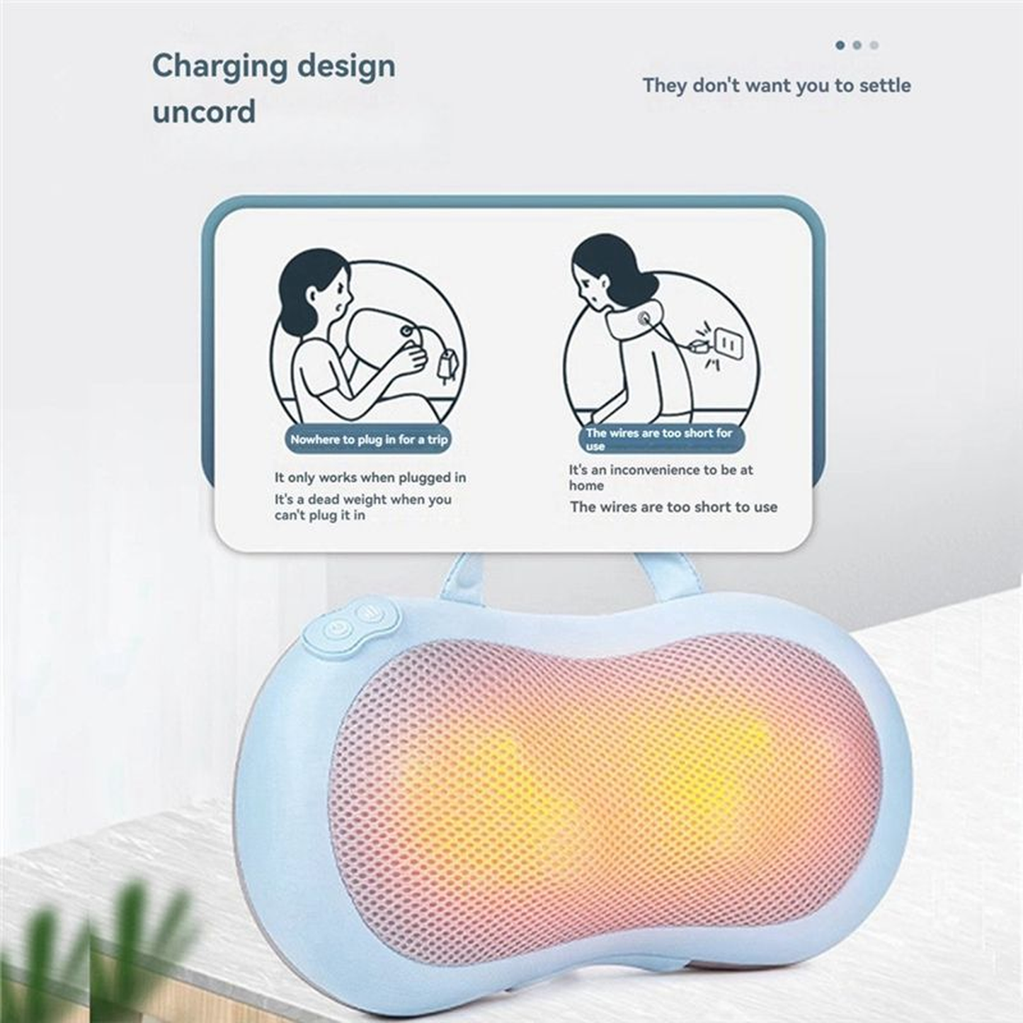 Portable Heated Massage Pillow