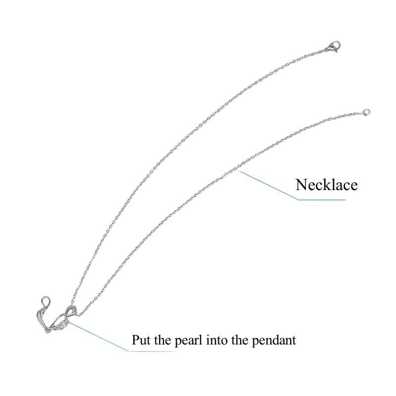 Naturpärla i snäckskal med halsband