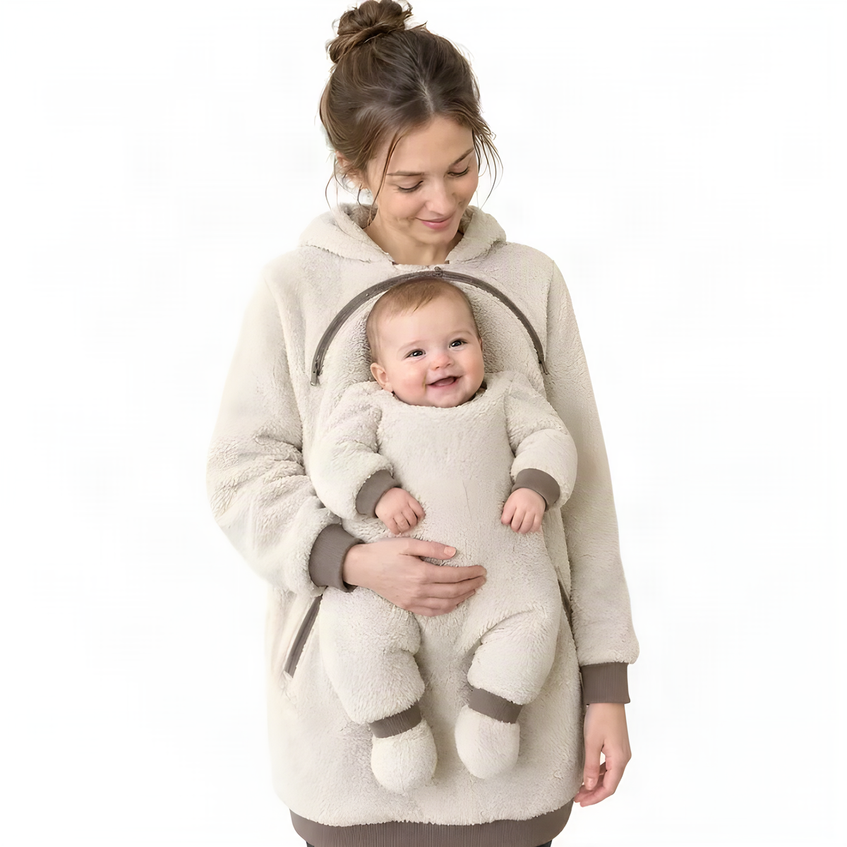 Sherpa Fleece Baby Pouch Hættetrøje