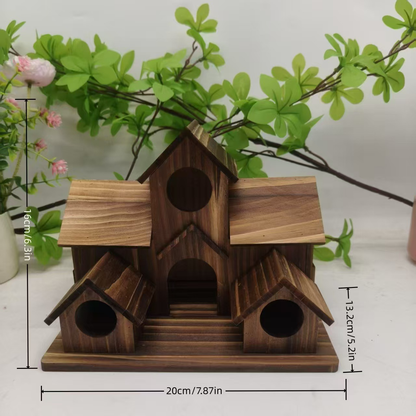 Wooden Multi-House Bird Shelter