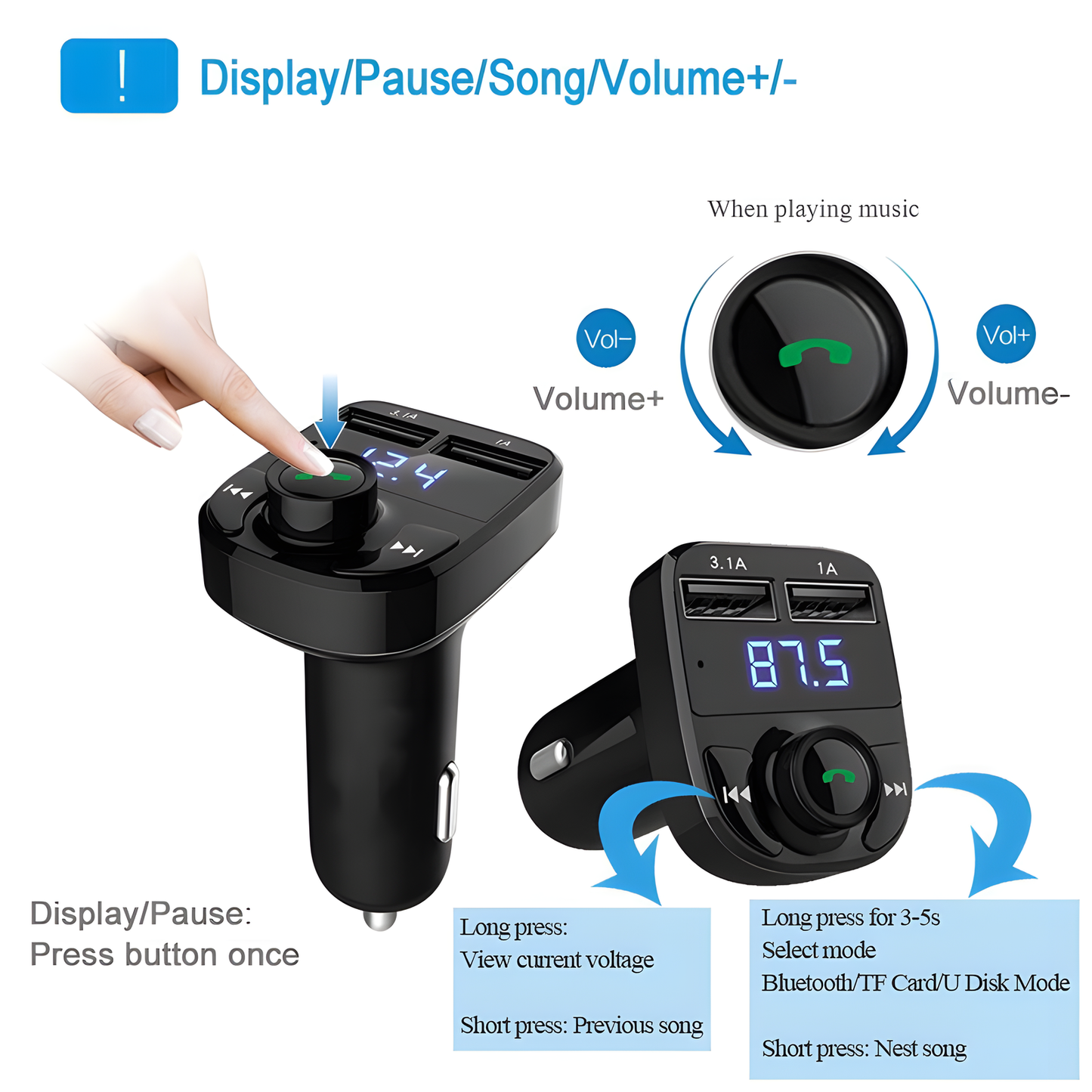 Bluetooth FM Car Receiver