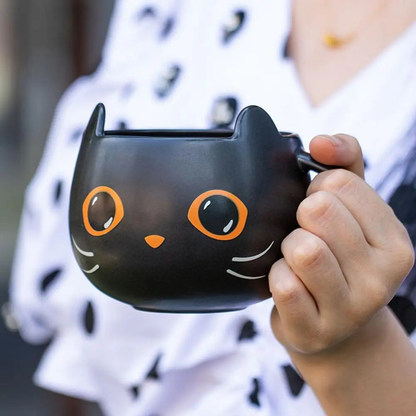 Halloween Cat Mug with Lid