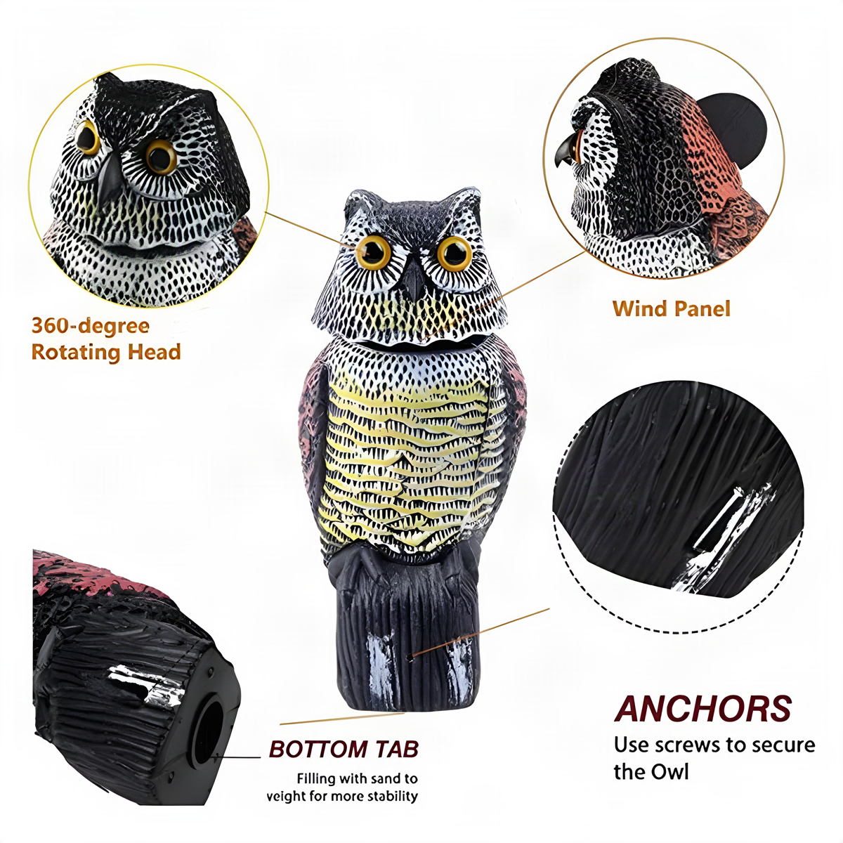 Bobbing Head Owl Decoy