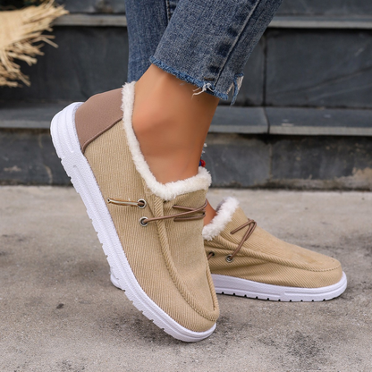 Fleece-Lined Canvas Slip-On Shoes