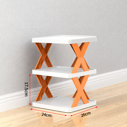 Two-Level X-Frame Shoe Rack