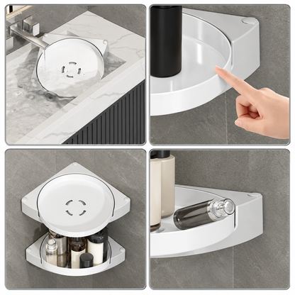 Rotating Corner Bathroom Shelf