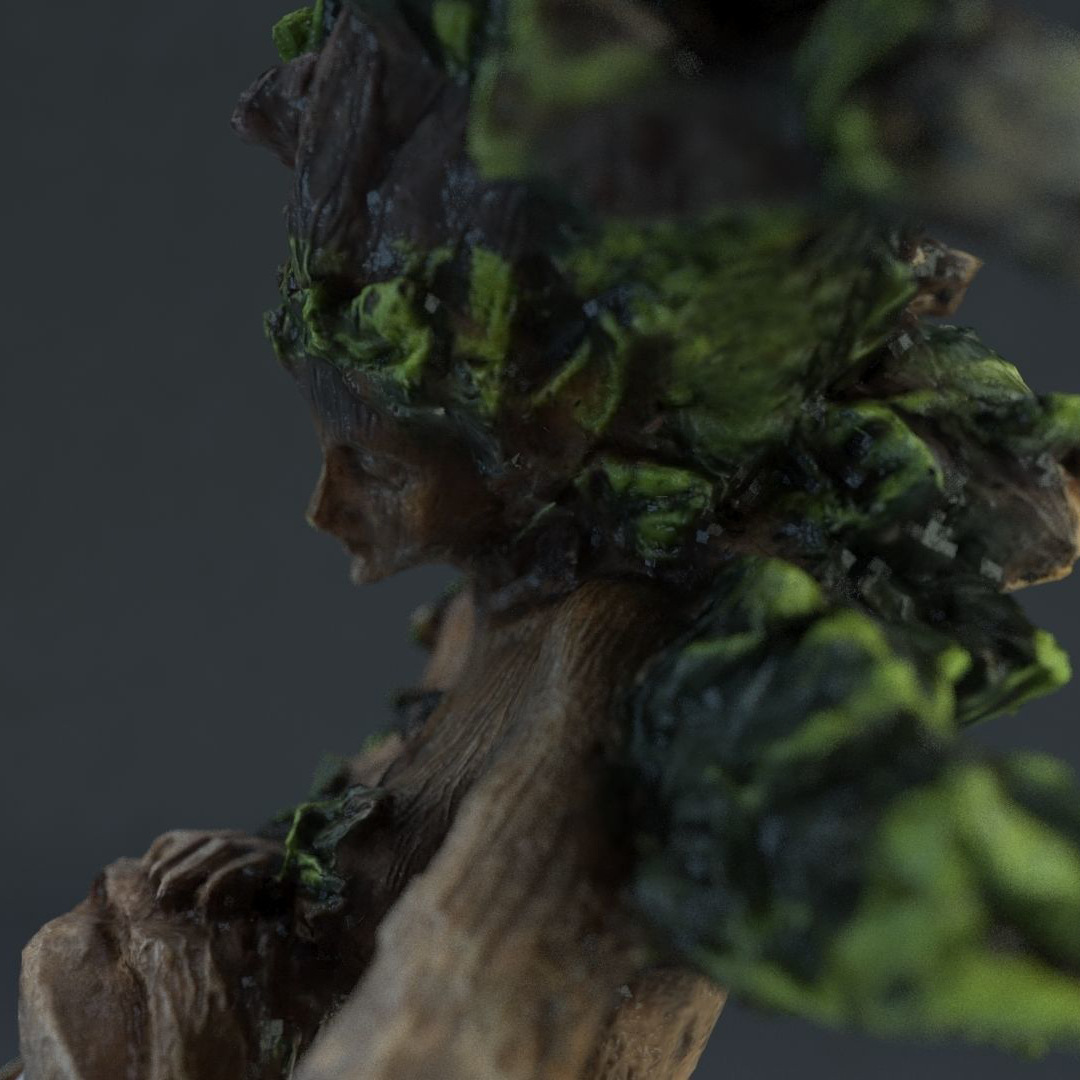 Tree and Bird Resin Statue