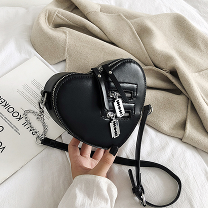 Heart-Shaped Chain Shoulder Bag