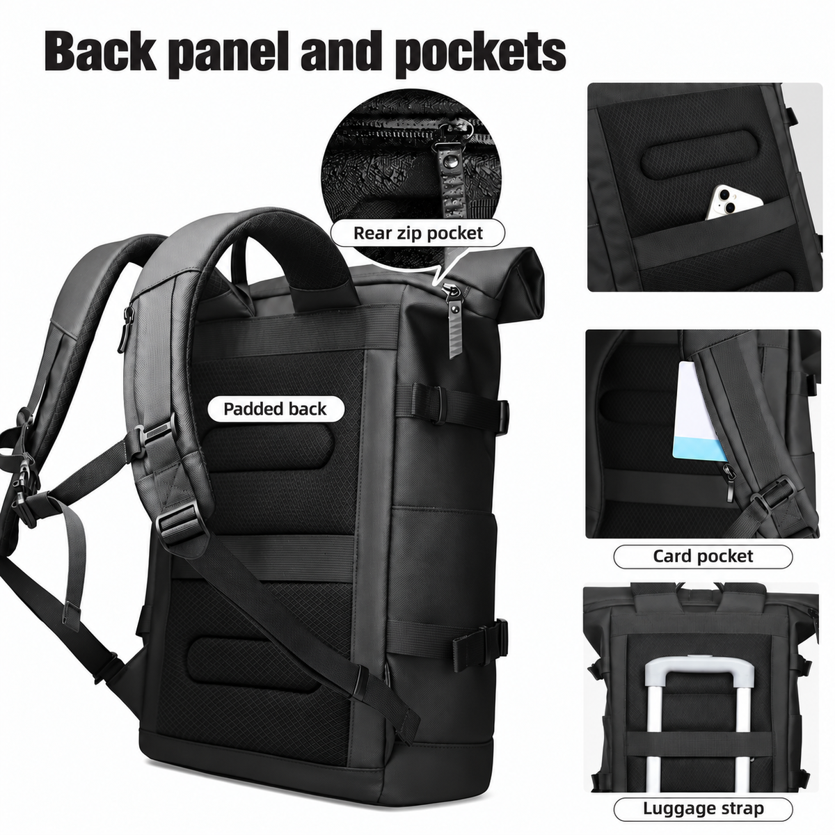 Expandable Roll-Top Travel Backpack