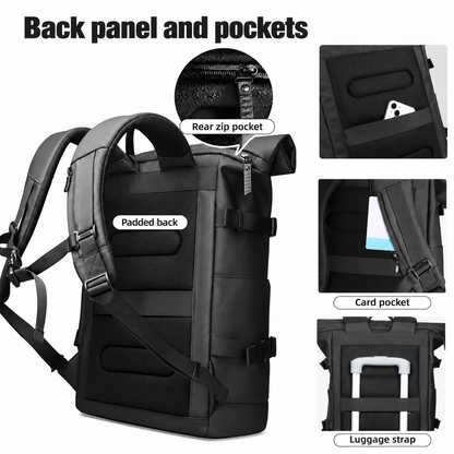 Expandable Roll-Top Travel Backpack
