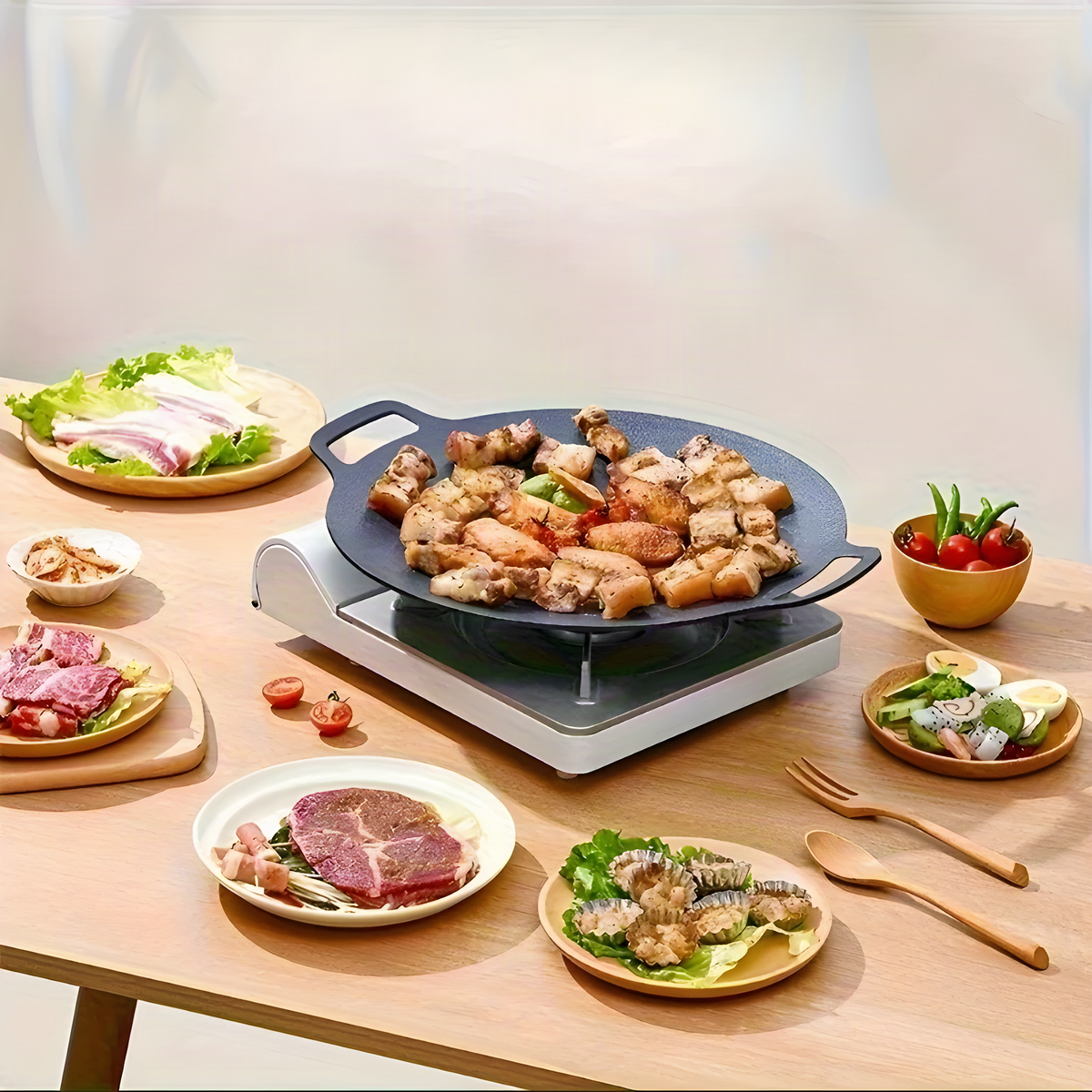 Round Portable Grill Plate