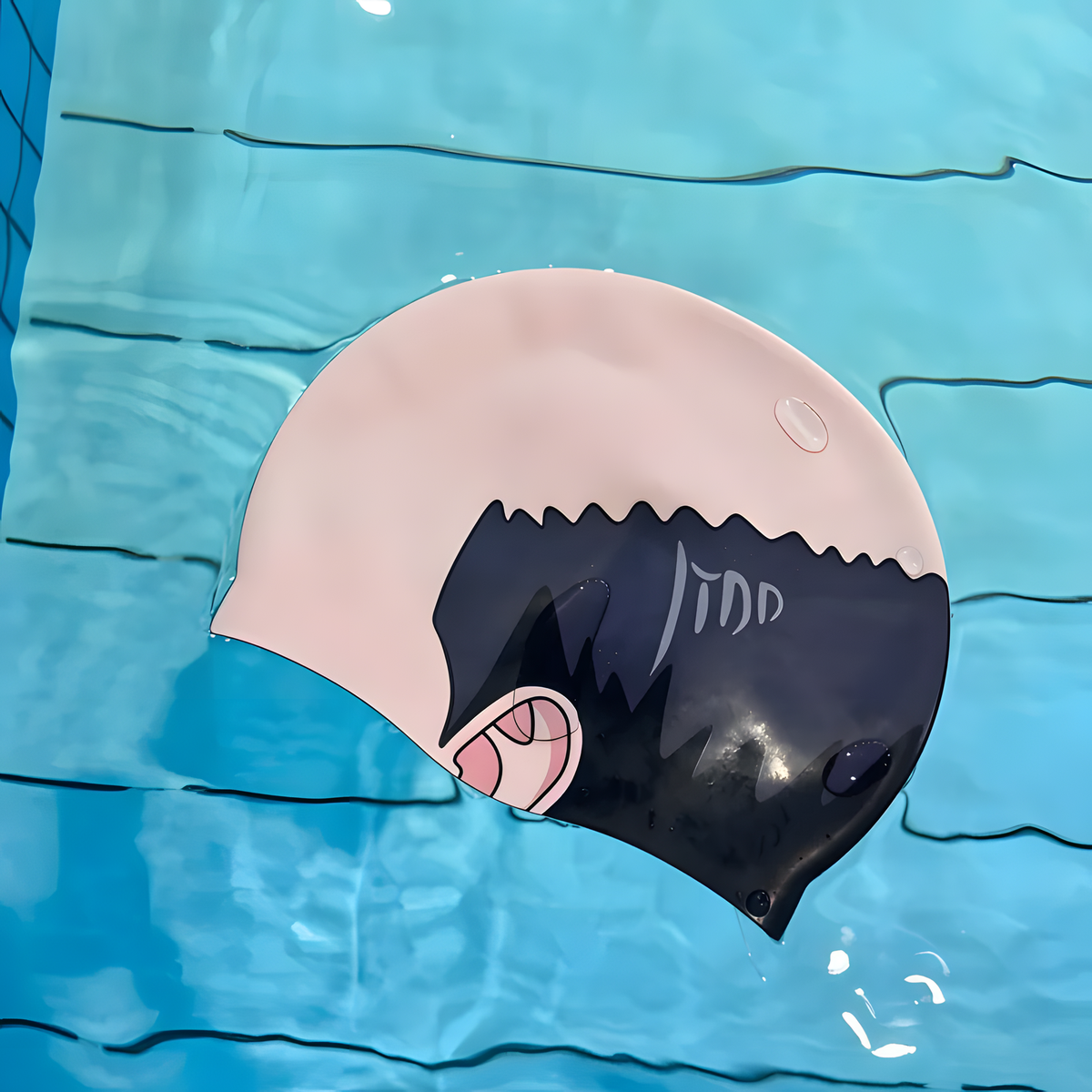Funny Bald-Head Silicone Swim Cap