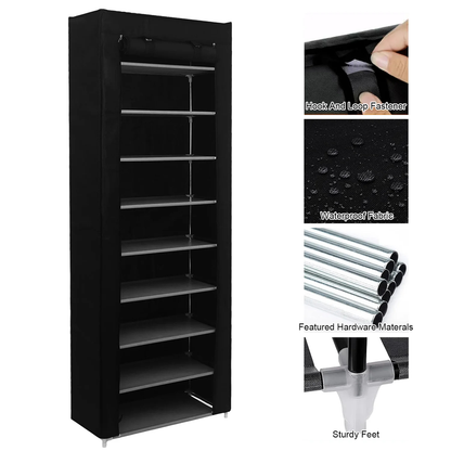 Covered Multi-Tier Shoe Rack