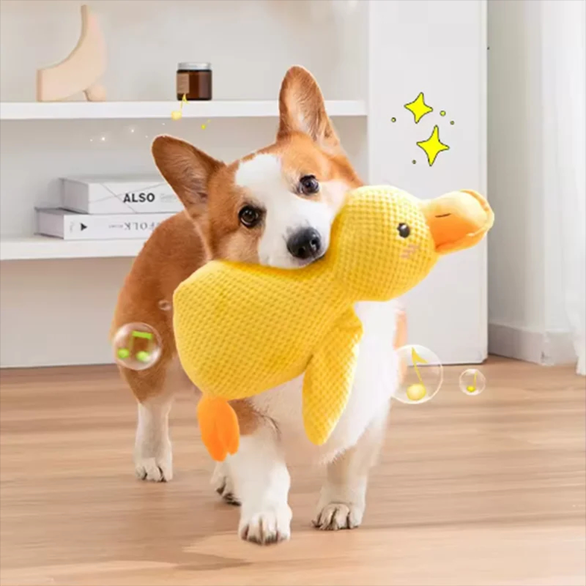 Squeaky Duck Plush Dog Toy
