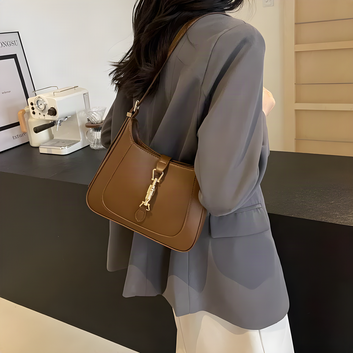 Curved Baguette Shoulder Bag