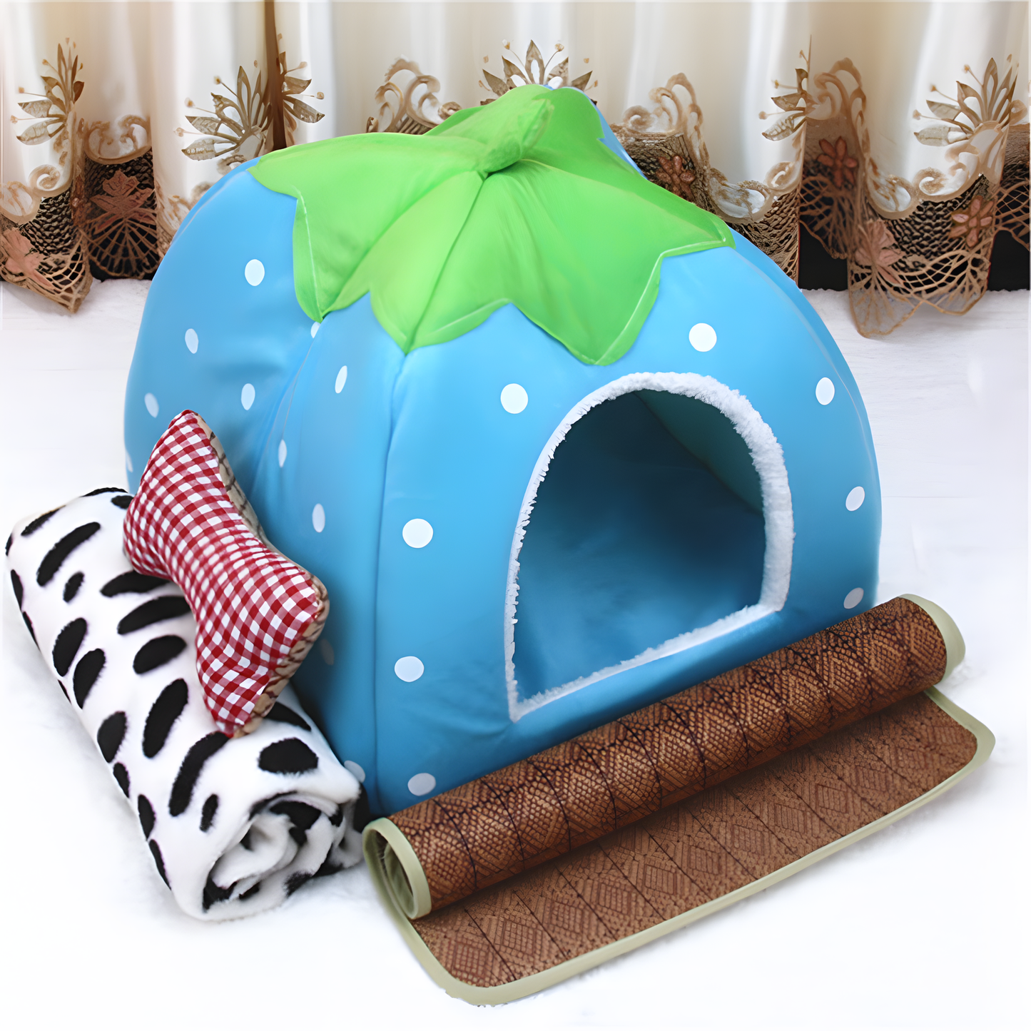Strawberry Pet Cave Bed