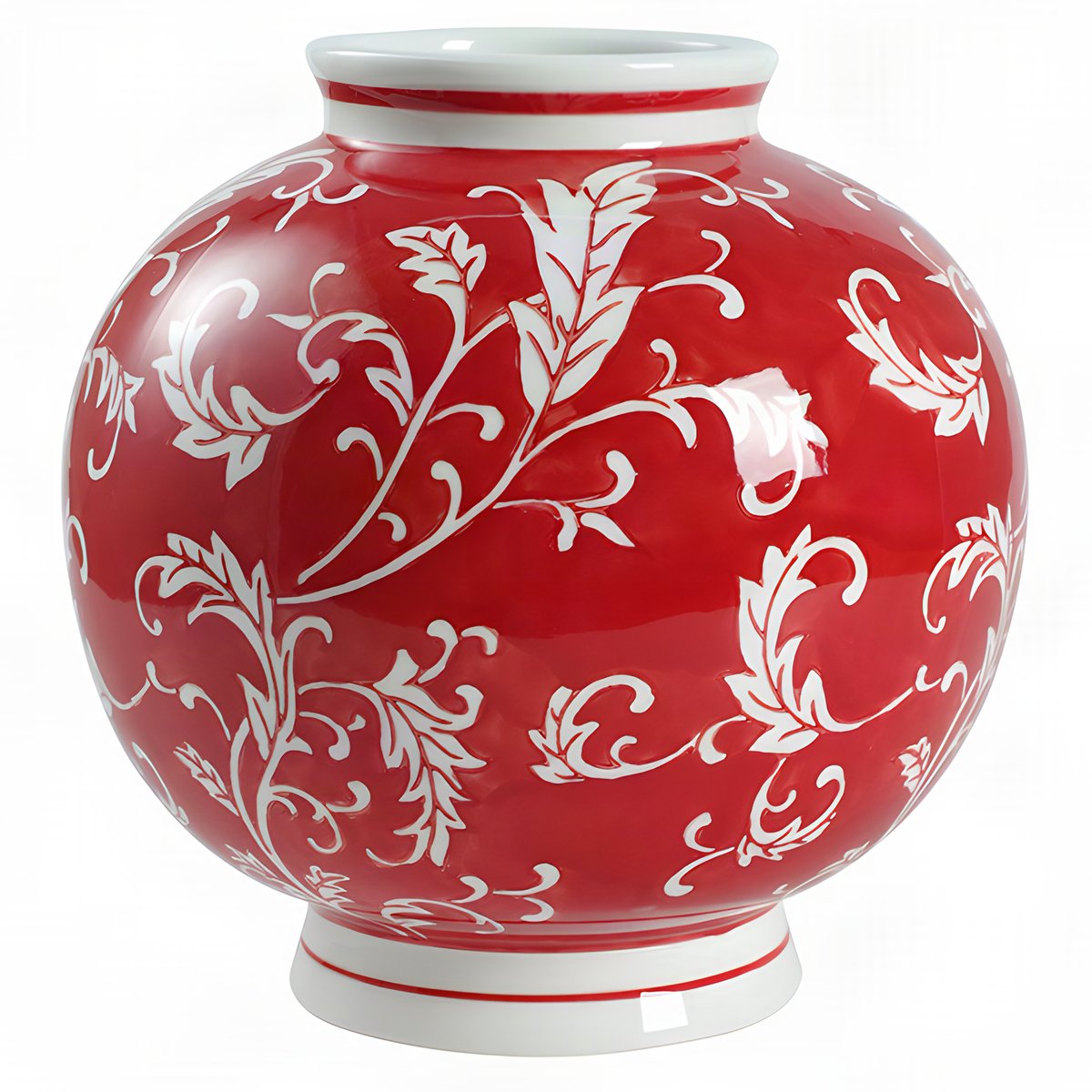 Red and White Ceramic Vases