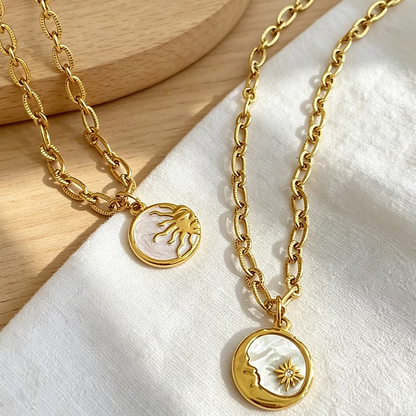 Sun and Moon Pendant Necklace
