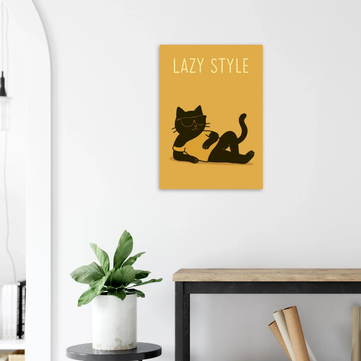 Lazy Cat in Sunglasses Poster – Chill Vibes Wall Art