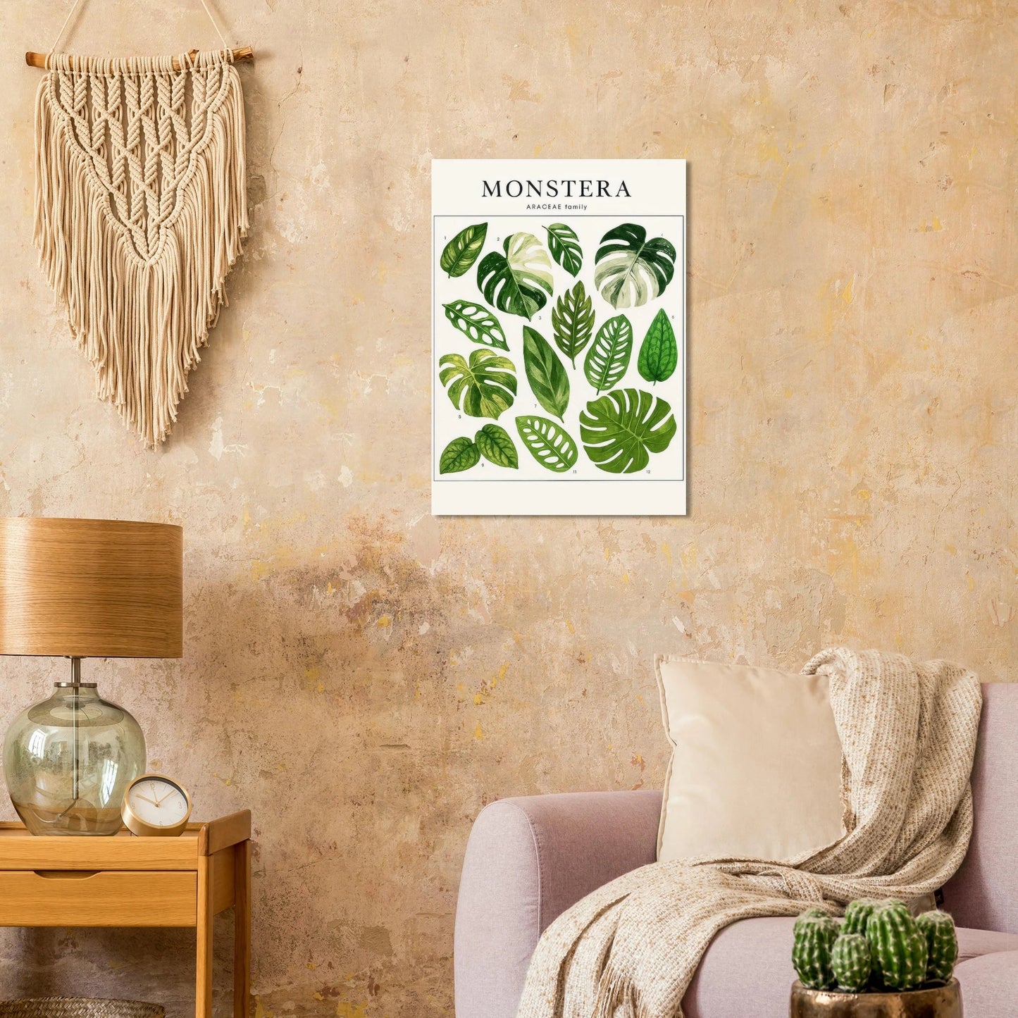 Monstera Botanical Art Print - Premium Green Leaf Illustration Poster in Various Sizes