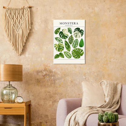 Monstera Botanical Art Print - Premium Green Leaf Illustration Poster in Various Sizes